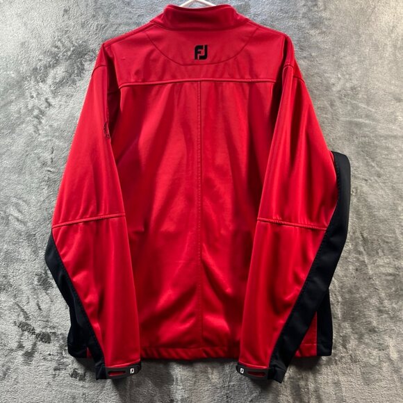 Footjoy Golf Jacket Men Large Red Full Zip Windbreaker Raincoat Sportwear - Picture 12 of 12